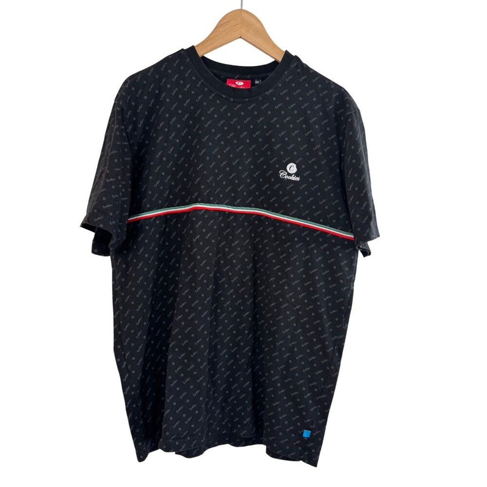 Cookies Mens Logo Print T-Shirt Black Large 100% Cotton Crewneck Casual Wear